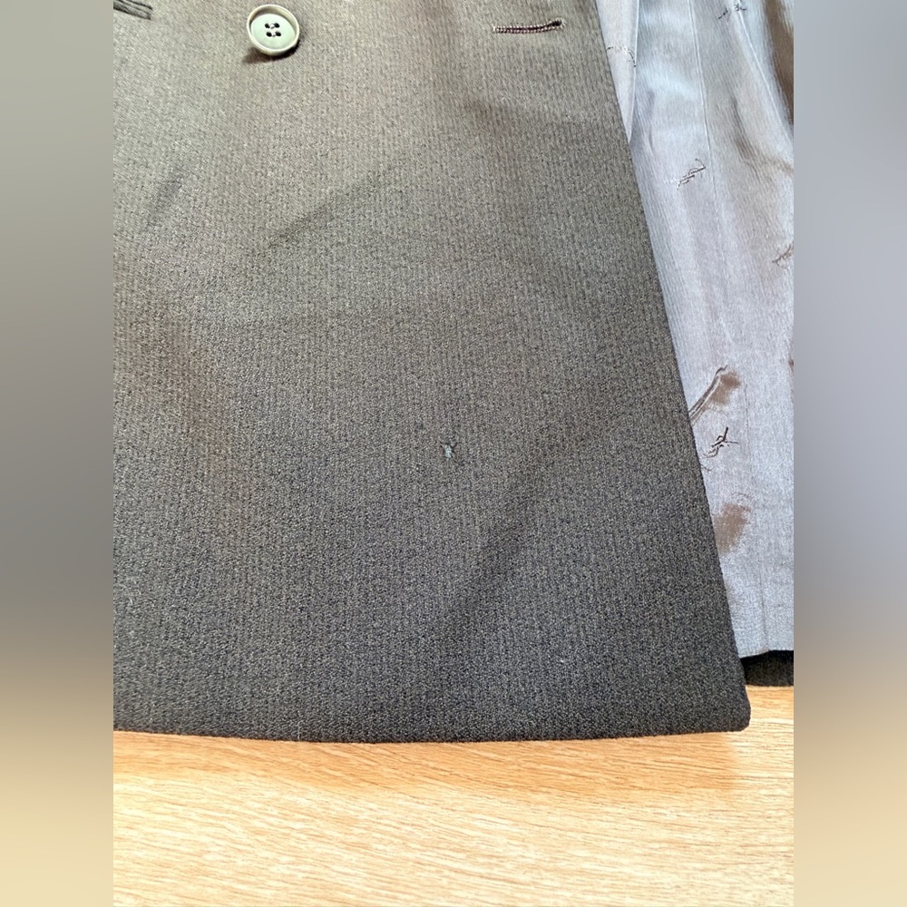 Vintage 90s Yves Saint Laurent YSL Wool Double-Breasted Blazer XL Repair Project - Picture 9 of 14
